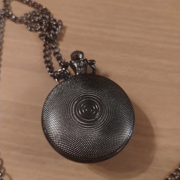 Fairy Moon Pocket Watch Necklace | Vintage Steampunk Quartz Pendant | Celestial - Picture 4 of 5